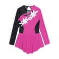 thumbnail image 3 of TiaoBug Kids Girls Long Sleeves Ballet Dance Gymnastic Leotard Sequins Skating Dress, 3 of 7