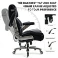thumbnail image 6 of Big and Tall 700lbs Office Chair, Fabric Heavy Duty Executive Chair with 3D Flip up Armrests Adjustable Lumbar Support Large Rubber Wheels, Extra Wide High Back Computer Desk Chair, Black, 6 of 9