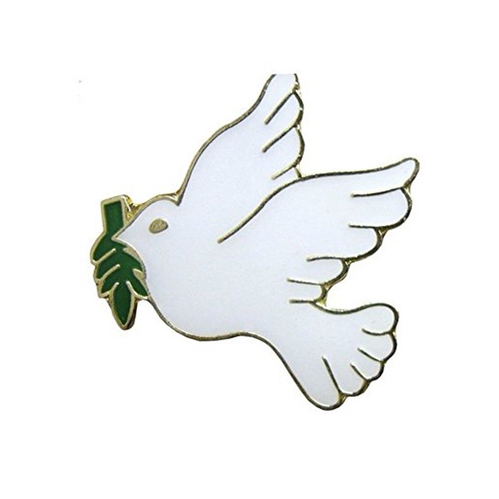 Sterling Gifts White Dove with Olive Branch Lapel Pin (Pack of 12)