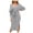 Gray, variant on Vedolay Fall Dresses 2023 Womens 2023 Fall V Neck Long Lantern Sleeve Knit Pullover Casual Sweater Dress,Pink L