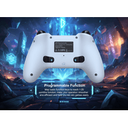 Wireless Pro Controller Compatible with Switch/OLED/Lite/PC/IOS/Android,Dual Vibration Programmable Turbo 6-axis Gyro Function,White