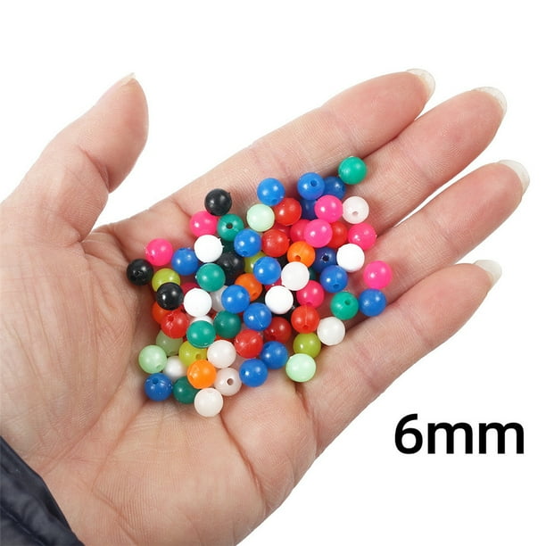 Ourlova 100pcs/Lot Luminousbeads Plastic Colorful Fishing Beads Diy Fishing Lure Accessories 4mm Color
