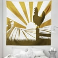 thumbnail image 1 of Rooster Tapestry, Morning in the Farm with Cockerel at Dawn with Sunrise in the Background, Fabric Wall Hanging Decor for Bedroom Living Room Dorm, 5 Sizes, Sepia Pale Coffee, by Ambesonne, 1 of 1