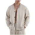thumbnail image 4 of QIPOPIQ Veste Universitaire de Mode pour Homme Décontractée Coupe Ajustée en Coton Style Letterman Blouson Bomber de Baseball Liquidation, 4 of 4