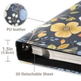 thumbnail image 3 of FORMRS 3 Ring Photo Album 4"x6" Self Adhesive Large Capacity PU Leather Cover, Navy Floral Pattern, 3 of 8
