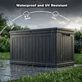 thumbnail image 3 of UIOWIO 270 Gallon Large Outdoor Storage Deck Box,Resin Waterproof UV Resistant Storage Box with Hundles,Outside Lockable Deck Box for Patio Furniture Pool and Sports Equipment,Black, 3 of 10