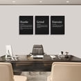 thumbnail image 2 of Hustle Grind Execute, Inspirational Wall Decor Art - Framed Canvas Office Decor, Quote Poster, Office Wall Art, Motivational Wall Art, Positive Motivational Set of 3 Prints, 2 of 6