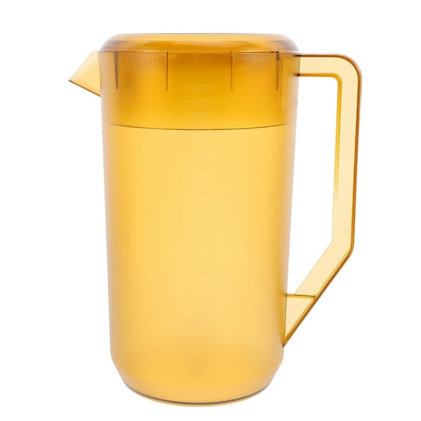 Jarra de agua fría de plástico de gran capacidad con tapa, jarra medidora para jugos, tés y bebidas, ideal para fiestas y banquetes