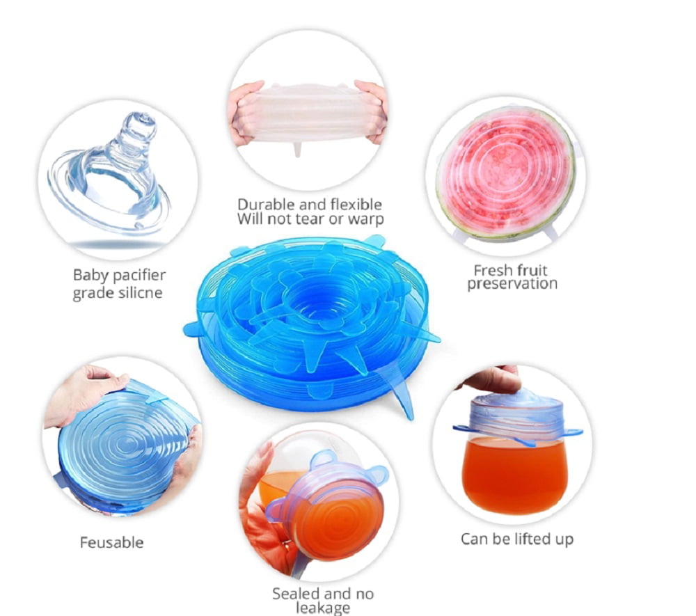 Stretchy Bowl Lids 6 Pack - Food-Safe Silicone – Zero Waste Outlet