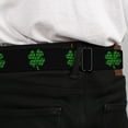 thumbnail image 4 of Buckle-Down Belt, Seatbelt Buckle Belt, St Pats Black Clovers, 34 to 52 Inches, 4 of 9