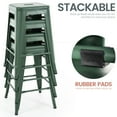 thumbnail image 3 of Stackable Metal Bar Stools Set of 4, Counter Height Bar Stools 24 Inches Industrial Bar Chairs Patio Stool, Backless Stool Indoor Outdoor Classroom Kitchen Stools Bar Chairs(Olive Green), 3 of 8