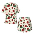 thumbnail image 6 of Rocae Rose Flowers for Two Piece Sleepwear Pajamas Sets for Women Soft Short-Sleeved Pjs with Lounge Shorts Medium, 6 of 9