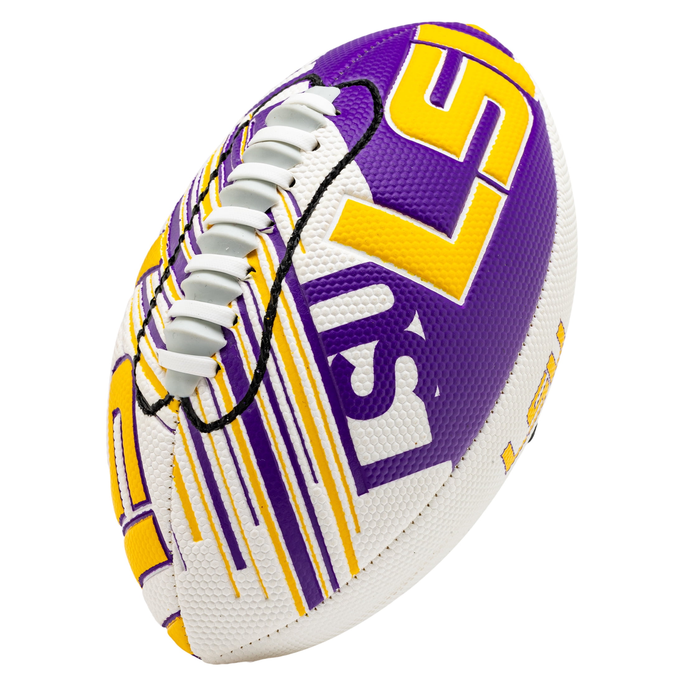 NCAA LSU Tigers Football - Youth Mini Football - 8.5" Football- SPACELACE Easy Grip Texture- Perfect for Kids !