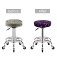 thumbnail image 5 of Goofa Purple Snow Flakes Printed Stool Covers Round, Waterproof Round Bar Stool Covers Anti-Slip Round Bar Stool Seat Cover with Elastic Bands Durable-13 inch, 5 of 7