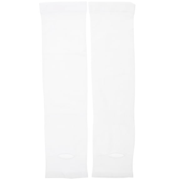 Tineasur White Nylon Sports Arm Sleeves 1 Pair Breathable UV for Outdoor Sports and Activities