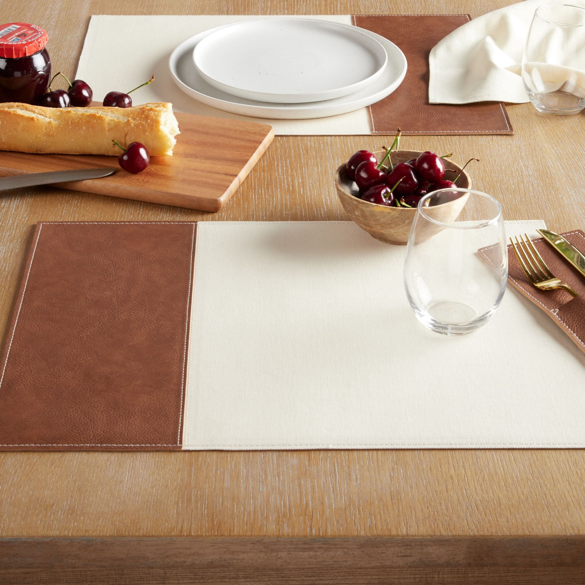 (2 pack) Better Homes & Garden Celina Placemat, Brown, 14"W x 19"L, 1 Piece