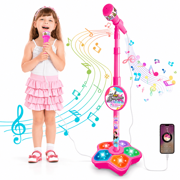 Karaoke Microphone for Kids, Toys for Girls 3-6 Year Old, Kids Microphone Girls Toys,Birthday Gifts for 3 4 5 6 7 8 Years Old Girls Boys