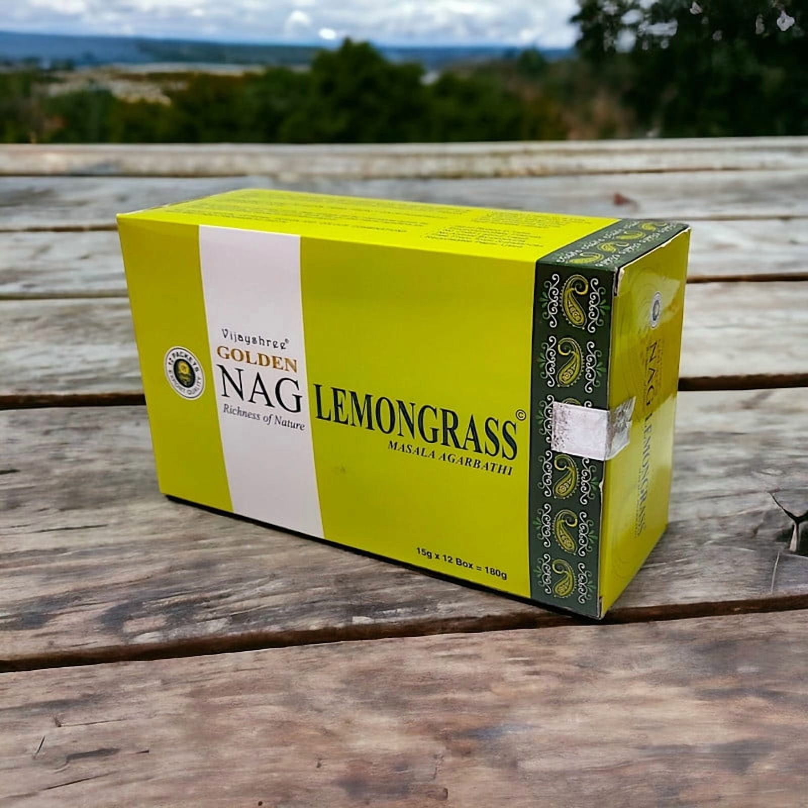 Golden Nag LemonGrass Masala Incense Stick Natural Handmade Agarbatti 12 Pack 15 gm