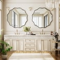 thumbnail image 5 of BEAUTYPEAK 36" Wavy Round Bathroom Mirror Wall Decor with Deep Frame, Black, 5 of 10
