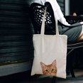 thumbnail image 6 of WIRESTER 14.17 x 12.2 inches Cotton Tote Bag Reusable Grocery Shopping Cloth Bags - Animal Orange Tabby Kitten Cat, 6 of 7