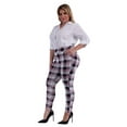 thumbnail image 3 of Plus Size Tummy Control Sculpting Treggings - Black, White, Red Plaid, 3 of 8