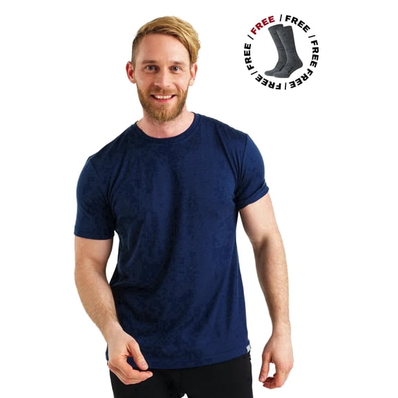 𝗘𝗩𝗘𝗥𝗬𝗗𝗔𝗬 Men’s Merino Wool Short Sleeve T-Shirt with Hiking Socks - Merino.tech