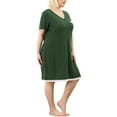 thumbnail image 5 of Unique Bargains Women's Plus Nightgown V Neck Dots Short Sleeve Sleepwear, 5 of 8