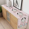 thumbnail image 4 of Easter Bunny Table Runner - 36 Inch Long, Kitchen Dining Table Runner Dresser Scarves, Colorful Eggs Cute Rabbit Pink White Plaid Farmhouse Decor for Coffee Tables Wedding Party Banquet, 4 of 8
