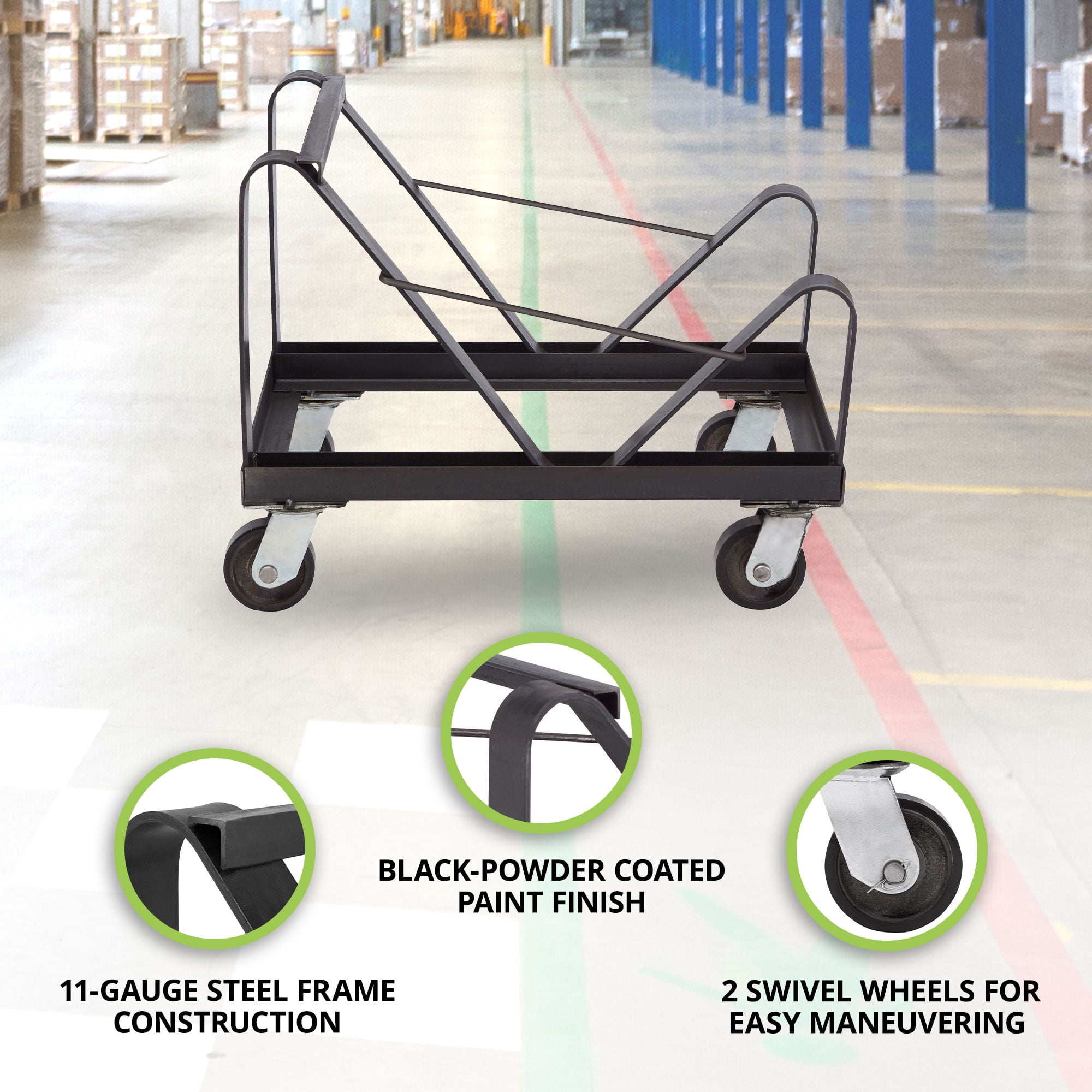 NPS Powder Coated Steel Stackable Chair Dolly for 40 8500 Series Chairs