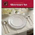 thumbnail image 3 of Posh Setting Glamour Collection Elegant Polished Silver Like, Heavyweight Plastic Silver Cutlery 160 Piece Silverware Set (Set Includes 80 Forks, 40 Knives and 40 Soup Spoons) Settings for 40 People., 3 of 3