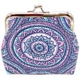 thumbnail image 1 of Buckle Coin Purse Boho Kiss-lock Fake Leather Change Pouch Clasp Closure Wallet, 1 of 10