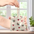 thumbnail image 4 of PU Leather Coin Purse Wallet Compact Water-Resistant Card Cases Money Organizers Ribbons and Hearts Pattern, 4 of 7