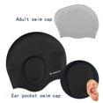 2 Pack Silicone Swimming Cap, Super Elastic & Durable Ear Protection