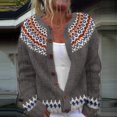 thumbnail image 2 of iHPH7 Fair Isle Sweater Women Button Up Sweaters for Women Fall Outfits for Women Sweater Jacket for Women Casual Outfits for Women Soft Cardigans for Women Fall Sweaters for Women Dark Gray XL, 2 of 4