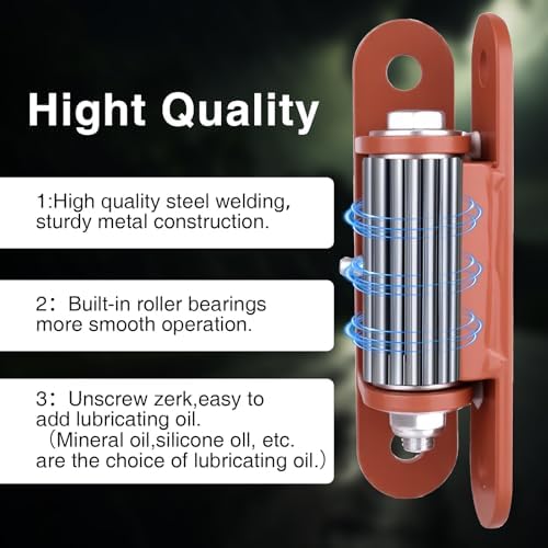 Heavy Duty Gate Hinges 7" with Built-in Roller Bearing Gate Hinges for Large Metal Gates Wooden Gates Up to 1100 Pounds Lubricable Gate Hinge(2PCS)