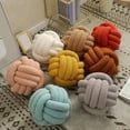 YEAUEME Pillow Manual Braided Knot Round Ball Shape Sherpa Elastic Sleeping Companion Sofa Couch
