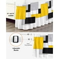 thumbnail image 3 of Yellow Black White Geometric Bed Skirt Queen Size 16" Drop Modern Abstract Art Color Block Ruffled Wrap Around Bed Skirts Adjustable Elastic Bedskirt Dust Ruffle for Queen Size Bed, 3 of 7