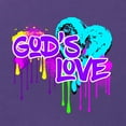thumbnail image 2 of Wild Bobby, Graffiti Art God's Love, Inspirational/Christian, Women Slim Fit Junior Tee, Purple Rush, Small, 2 of 4