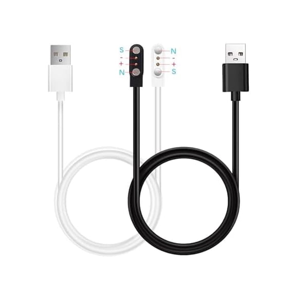 xixishop 2 Pin Chargers for GloryFit Smart Watch Charger, 2-Pack [Model A   Model B, One fit] 2.8mm Magnetic USB Charging Cable for Smart Watches with The Gloryfit app