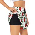 thumbnail image 3 of Workout Shorts for Women - Cute Fragrant Strawberry 2 in 1 with Pocket Double Layer Shorts Elastic Athletic Gym Shorts, 3 of 7