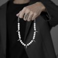 thumbnail image 2 of Collar de acero de titanio con perlas reflectantes y estilo hip hop y europeo americano, 2 of 3