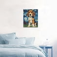 thumbnail image 5 of HFDF Dog Wall Art Dog Bathroom Wall Decor Starry Night Pictures Canvas Print Painting Artwork Home Decorations for Kitchen Bedroom Living Room Office 12x18inch Framed, 5 of 6