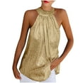 thumbnail image 1 of Babysbule Hauts pour Femmes Liquidation Été Sans Manches Décontracté Col Halter Débardeur, 1 of 5