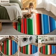 thumbnail image 5 of Round Rugs 4Ft, Mexican Serape Round Area Rug Washable Indoor Throw Carpet, Colorful Stripes Vertical Lines Abstract Soft Non Slip Circle Rug for Kitchen Nursery Room Home Decor Aesthetic, 5 of 8