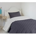 thumbnail image 4 of Ambesonne Navy Blue Quilted Bedspread Set 2 Pcs, Geometric Ogee Tile, Twin Size, Dark Blue Tan, 4 of 6
