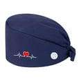 thumbnail image 5 of Scrub Cap with Heart Pattern Print and Buttons for Doctors and Nurses Working Long Shifts to Maintain Comfort and Professional Style in Clinics Blue, 5 of 6