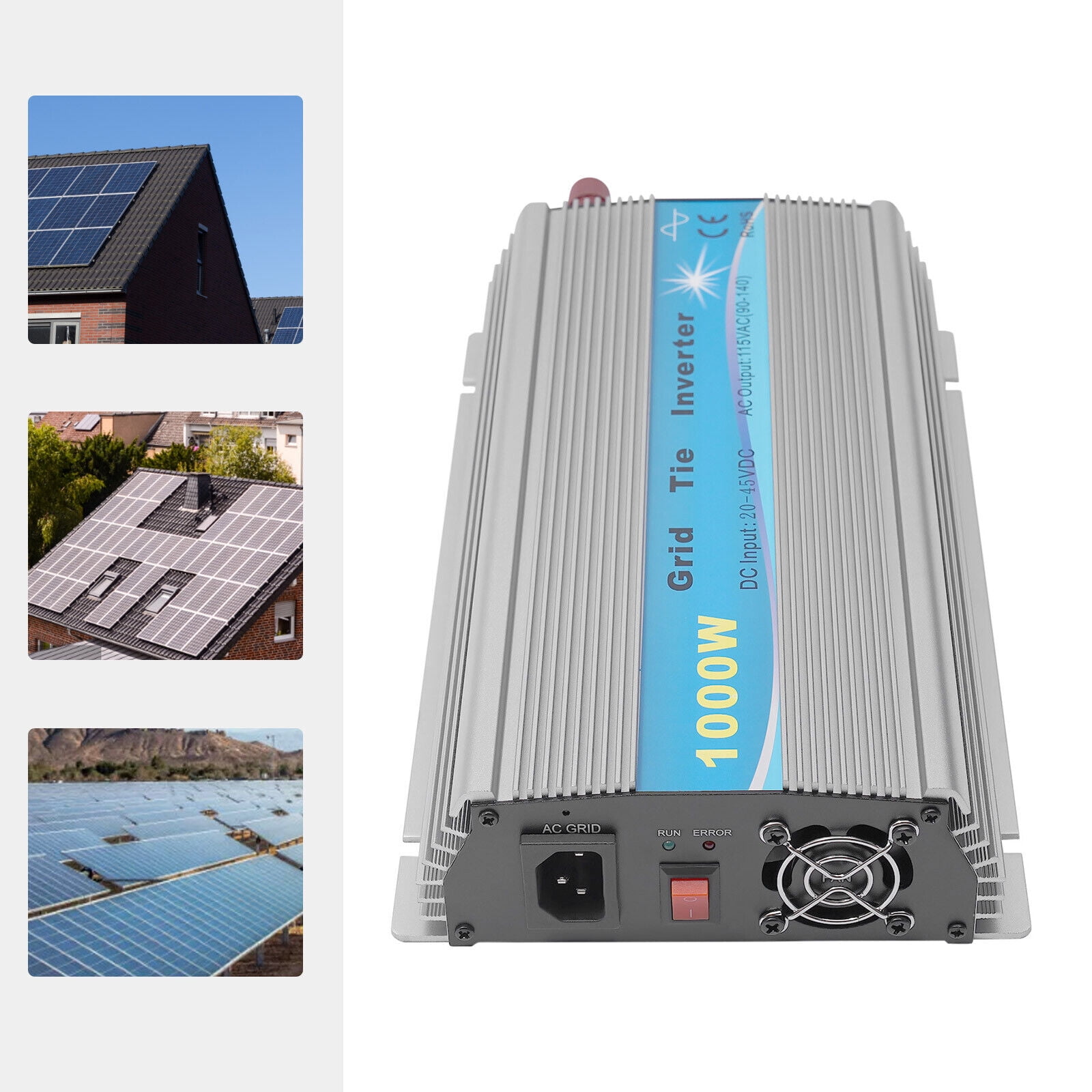 1000W MPPT Grid Tie Solar Inverter AC 90V-140V Output Pure Sine Wave Inverter
