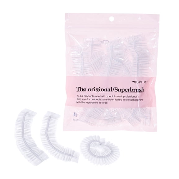 10PCS Travel Disposable Shower Caps Plastic Clear Hair Cap Elastic Waterproof Hair Bath Caps Thick Shower Cap for Women Hotel Hair Salon Travel Spa Home Use Beauty Salon Accessories Cleaning Supplies