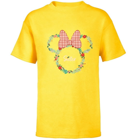 Disney Minnie Mouse Christmas Family Vacation Trip Sister - Short Sleeve T-Shirt for Kids - Customized-Yellow