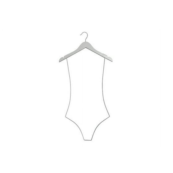 NAHANCO Wooden Body Shape Display Hanger, White.